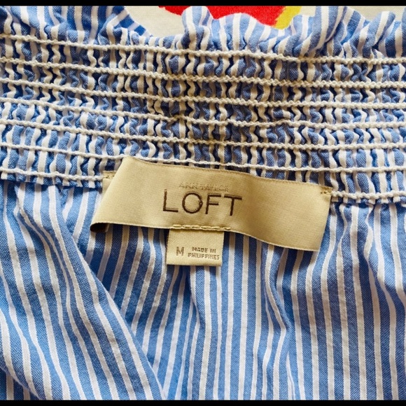 LOFT Off Shoulder Seersucker - Picture 2 of 4